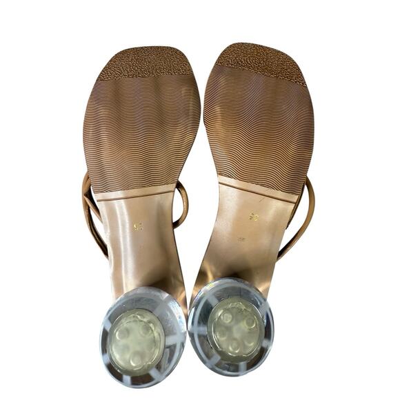 Cult Gaia Cassie Bubble Sandals Tan Leather Strappy Heels Size 5 US / 35 EU - Picture 11 of 13